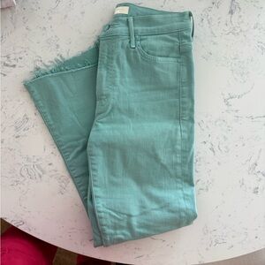MOTHER Women's Cropped Jeans in Teal